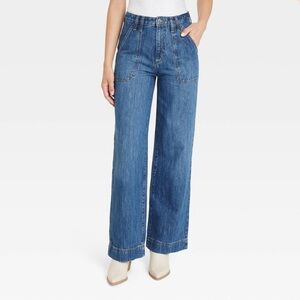 Like New Women's High-Rise Wide Leg Jeans - Universal Thread Medium Wash 10